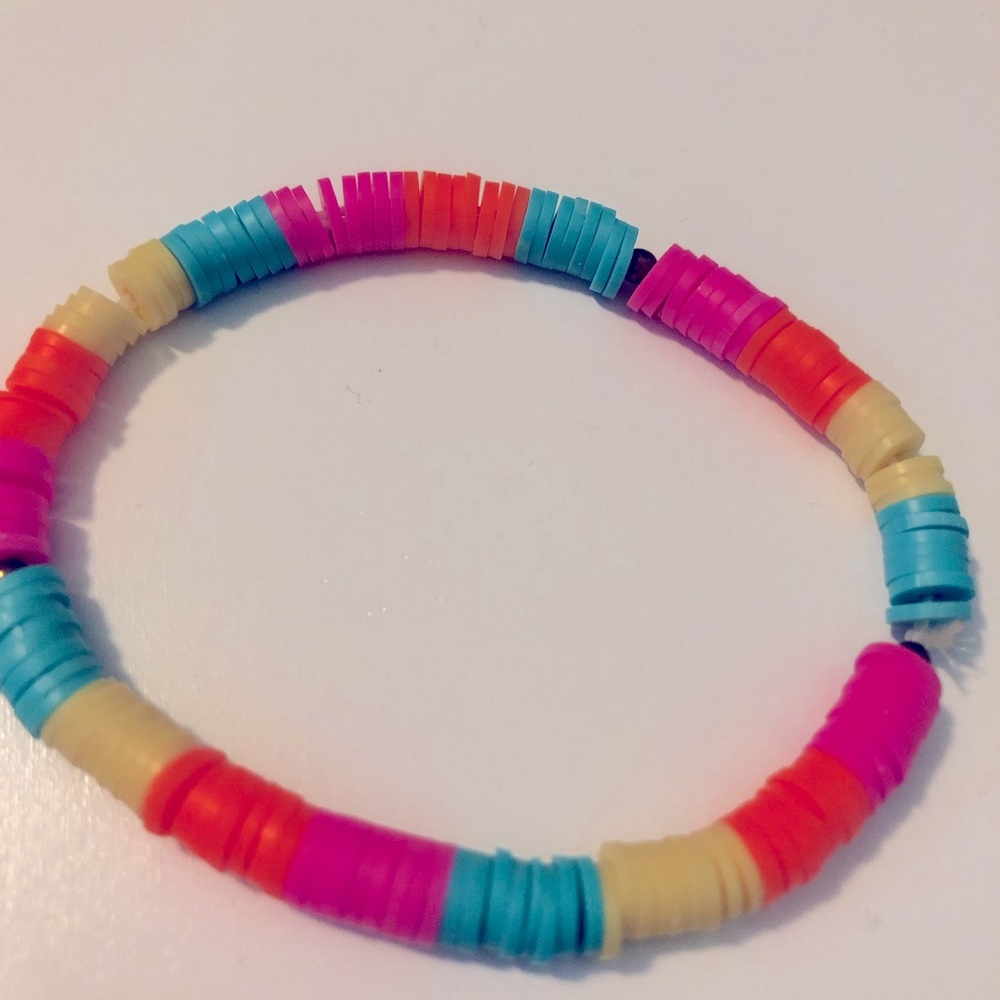 MULTICOLORED clay bead bracelet hand made